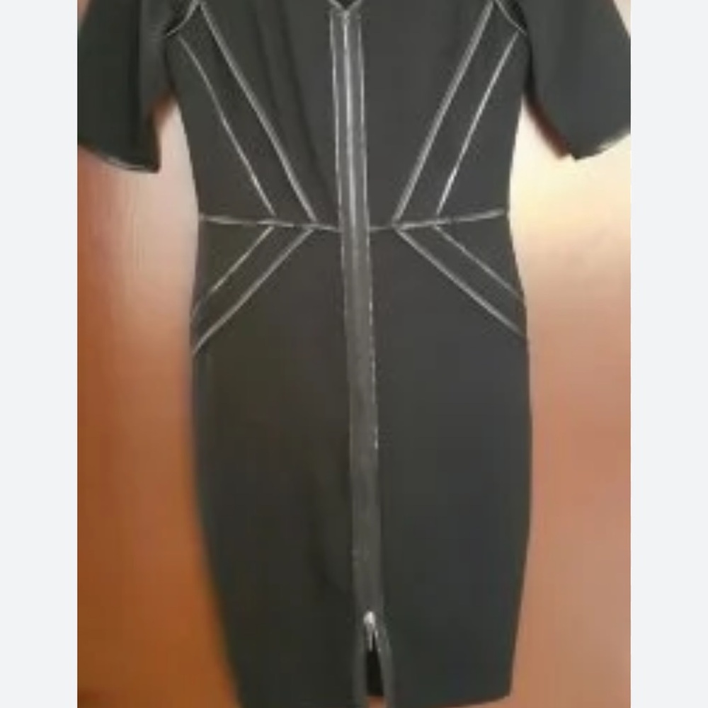 Guess Black Midi Dress with White Stitching